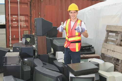 Professional garage clearance team working in a Hillingdon garage